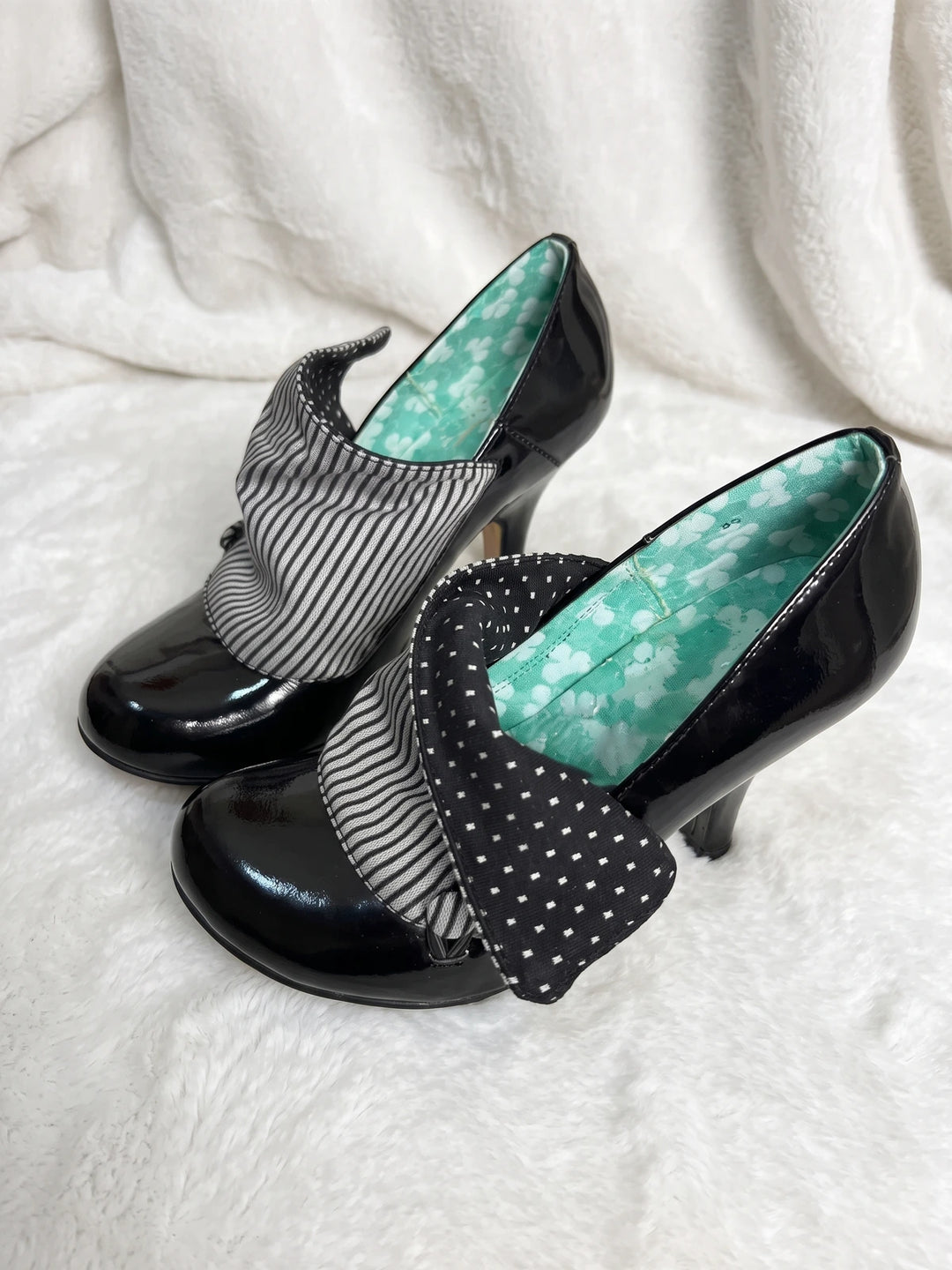 Bernyce Pinstripe Polka Dot Heels