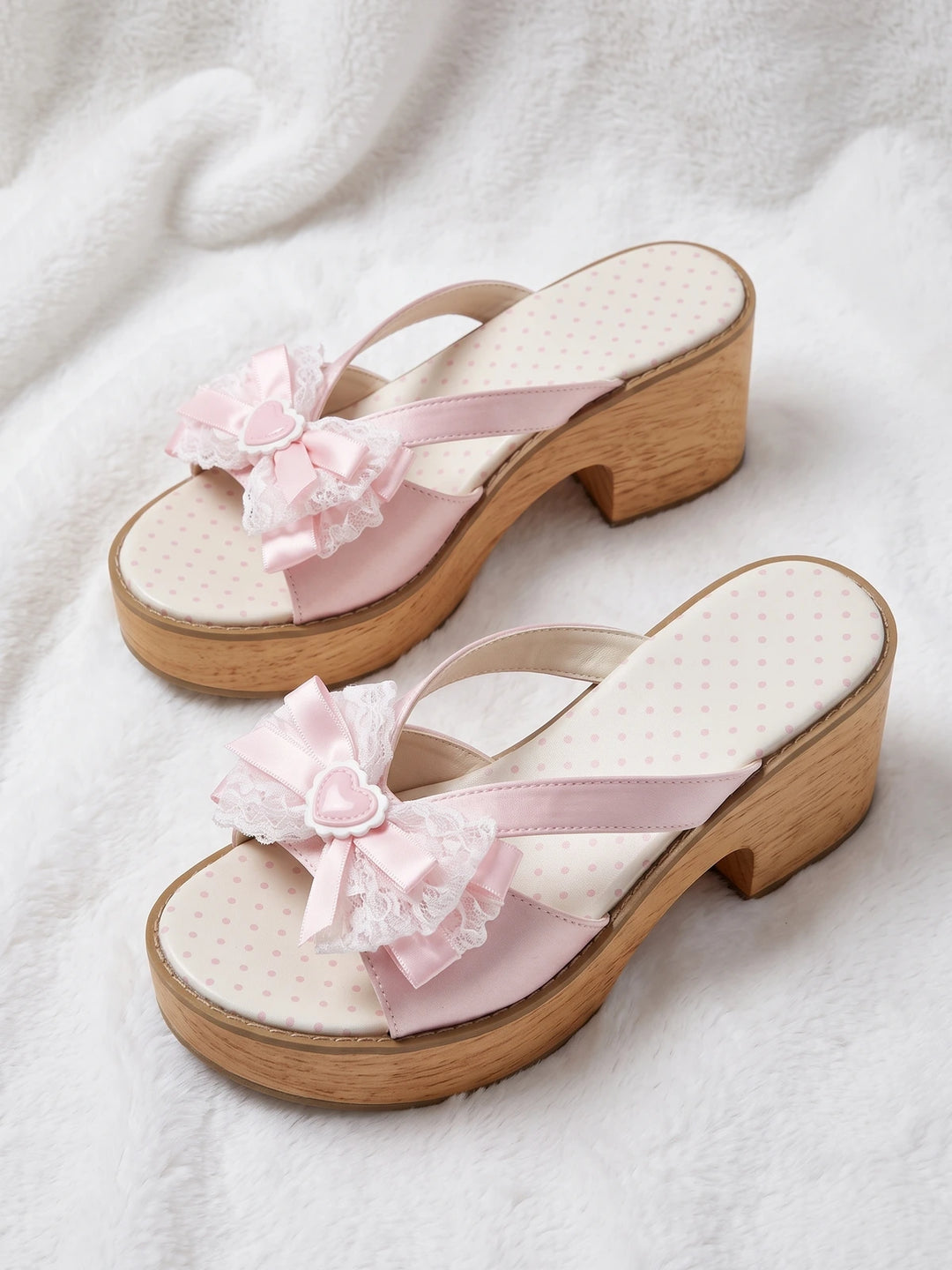Elodie Satin Ribbon Bow Clogs