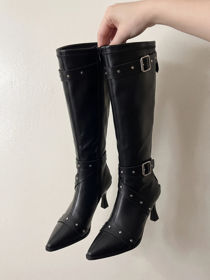 Esmerie Studded Buckle Boots