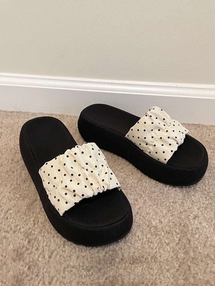 Coco Ruched Dot Sandals