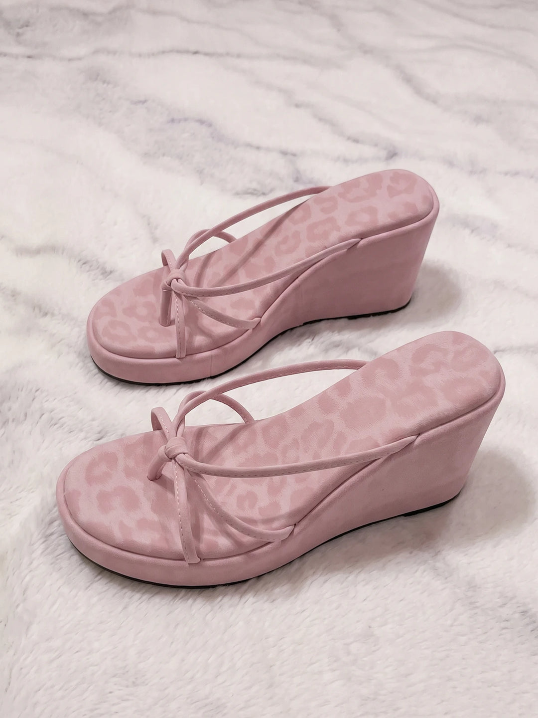 Bubblegum Pink Leopard Sandals