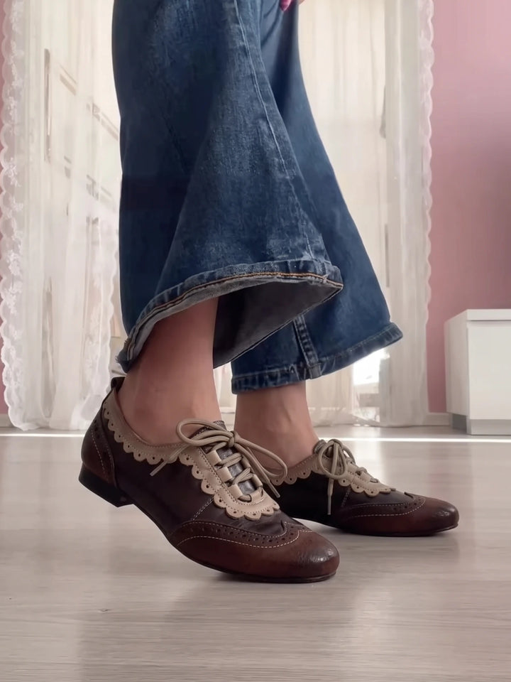 Adelheid Brogue Scalloped Flats