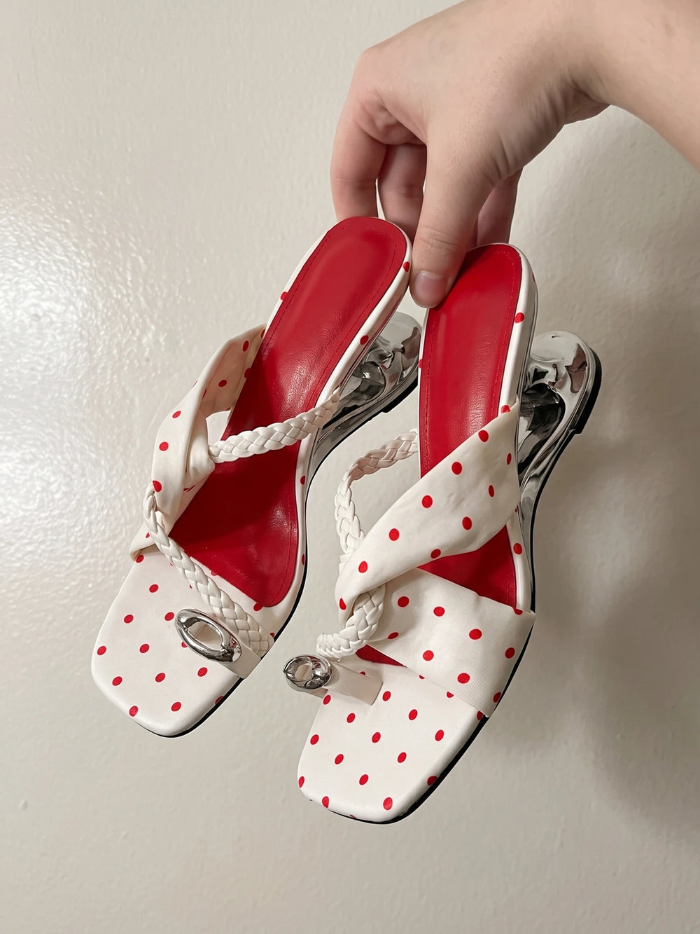 Maribelle Polka Dot Wedge Sandals