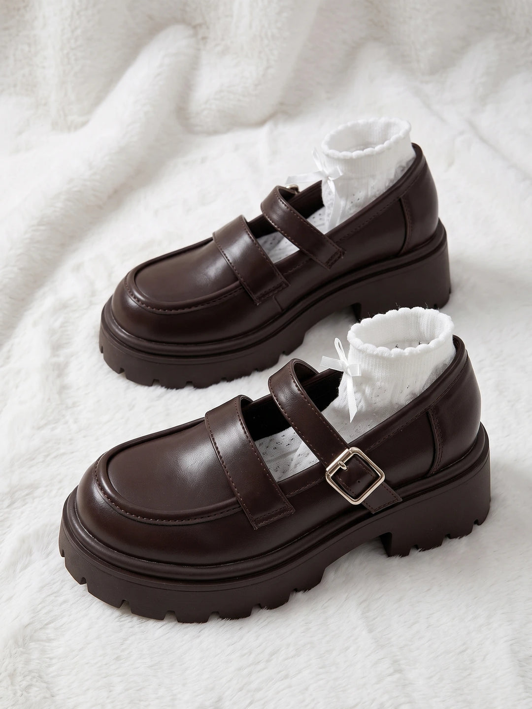Viollette Lug Sole Mary Jane Shoes