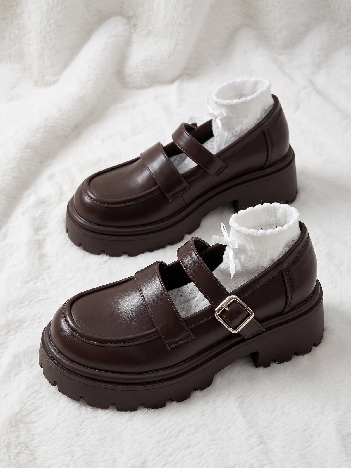 Viollette Lug Sole Mary Jane Shoes