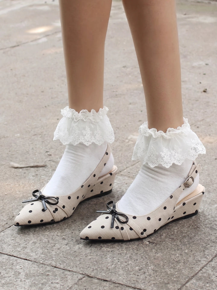 Edith Polka Dot Wedge Sandals