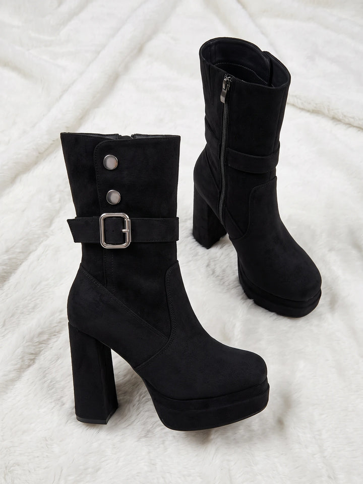 Severine Suede Platform Mid-Calf Boots