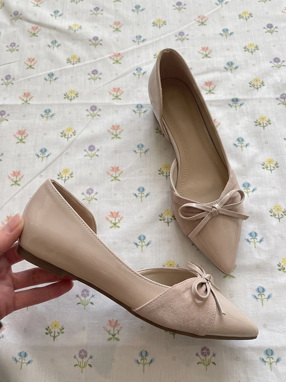 Zoraya Patent Bow D'Orsay Flats