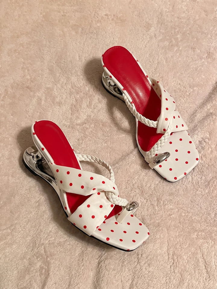 Maribelle Polka Dot Wedge Sandals