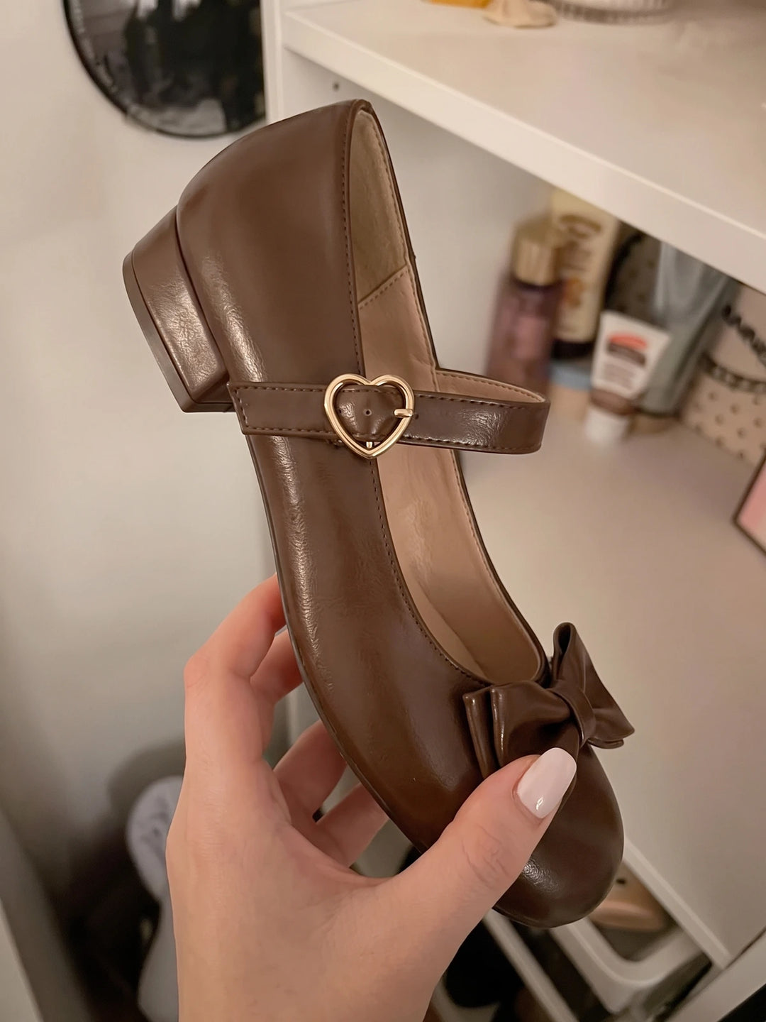 Zibeline Bow Heart-Buckle Mary Jane Heels