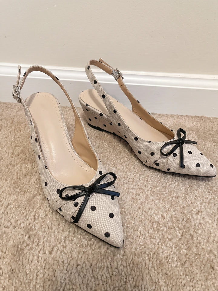 Edith Polka Dot Wedge Sandals