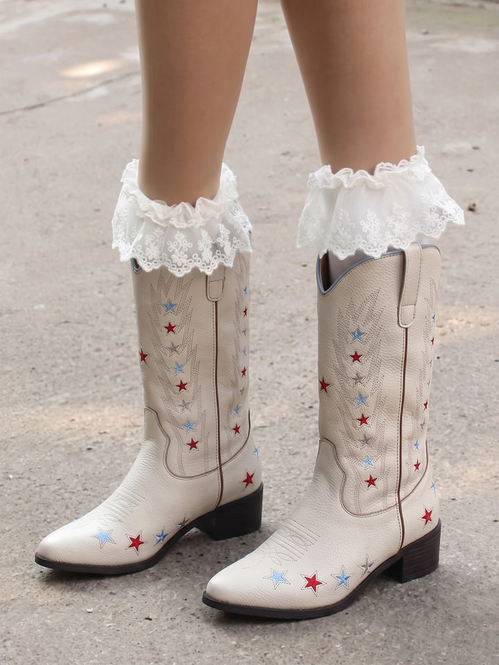 Mignettelle Embroidered Star Cowboy Boots