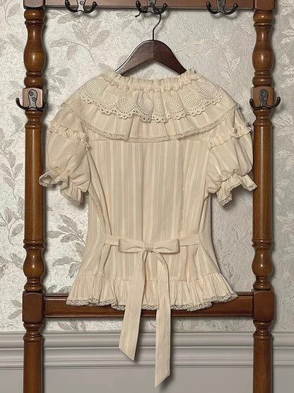 Ruffled Lace Collar Blouse
