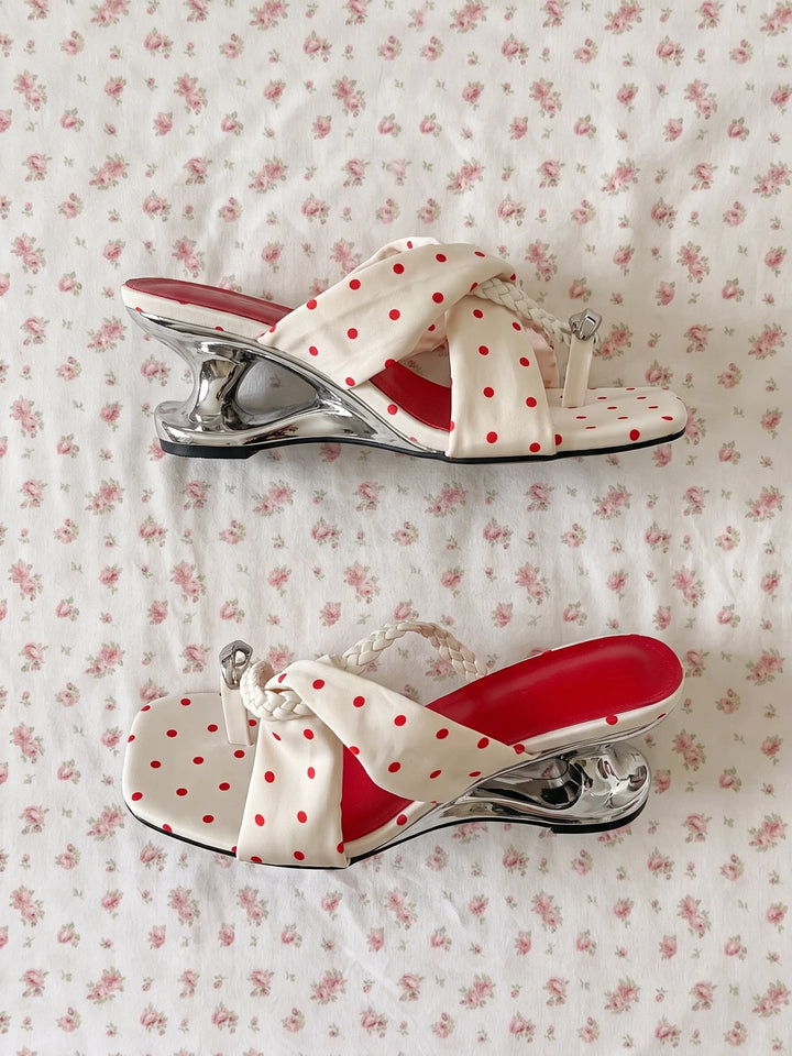 Maribelle Polka Dot Wedge Sandals