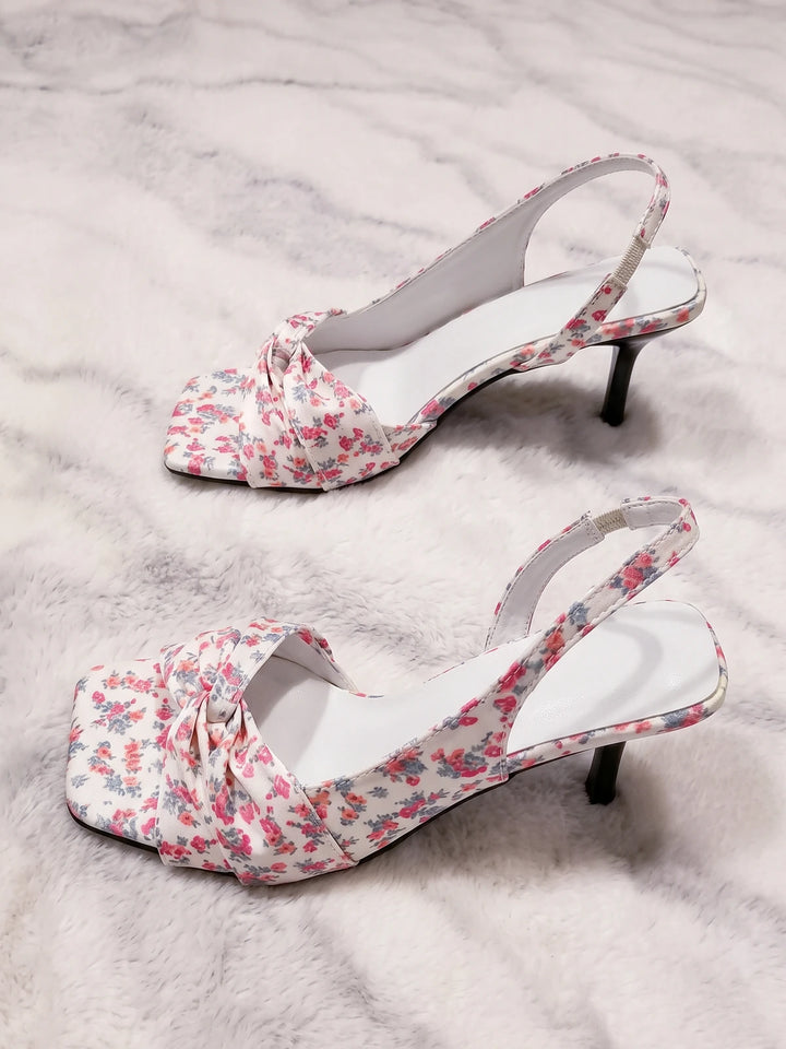 Miellette Floral Knot Slingback Heels