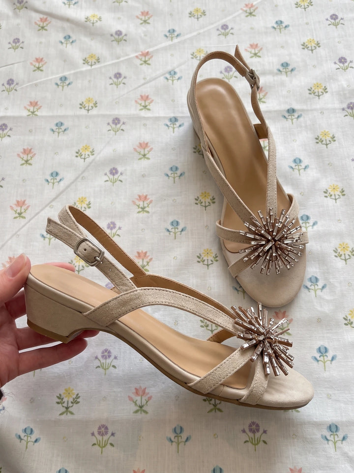 Solaine Crystal Firework Slingback Sandals