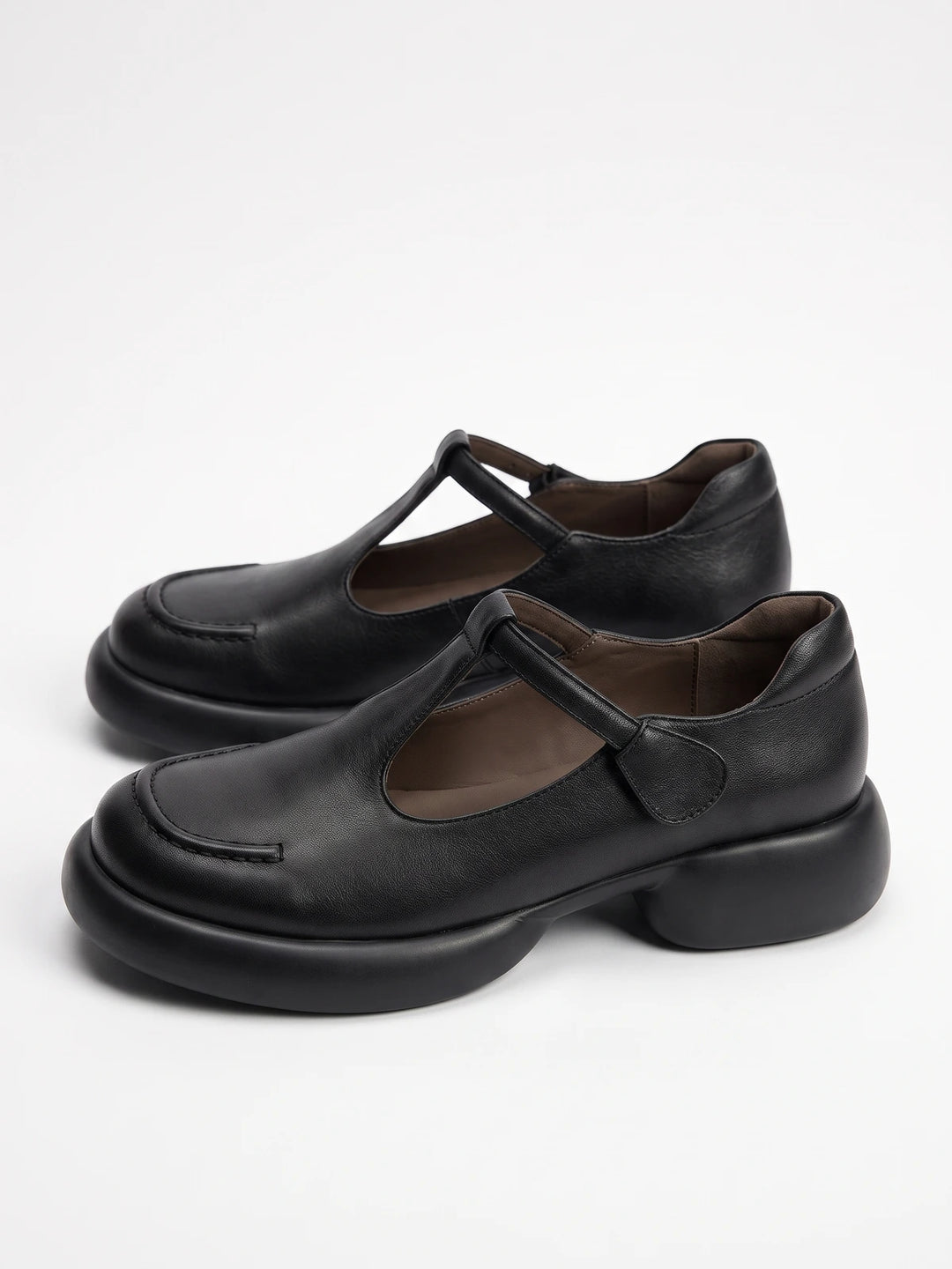 Alouette Matte Leather T-Bar Platforms