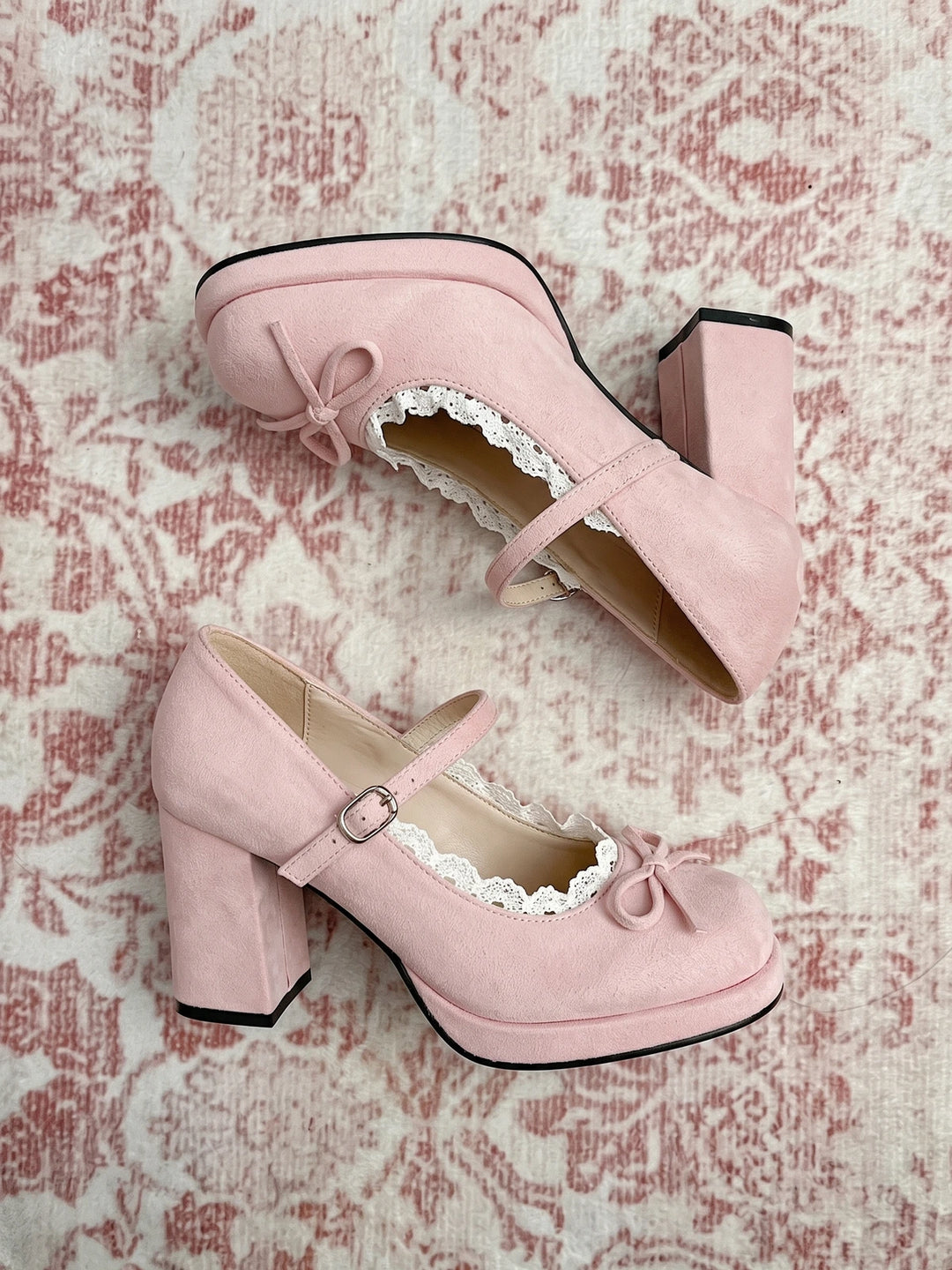 Zibeline Lace Bow Mary Jane Heels