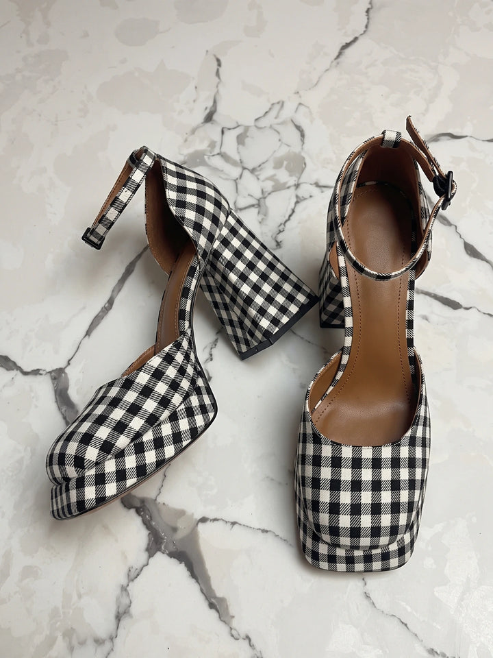 Zolie Gingham Platform Heels