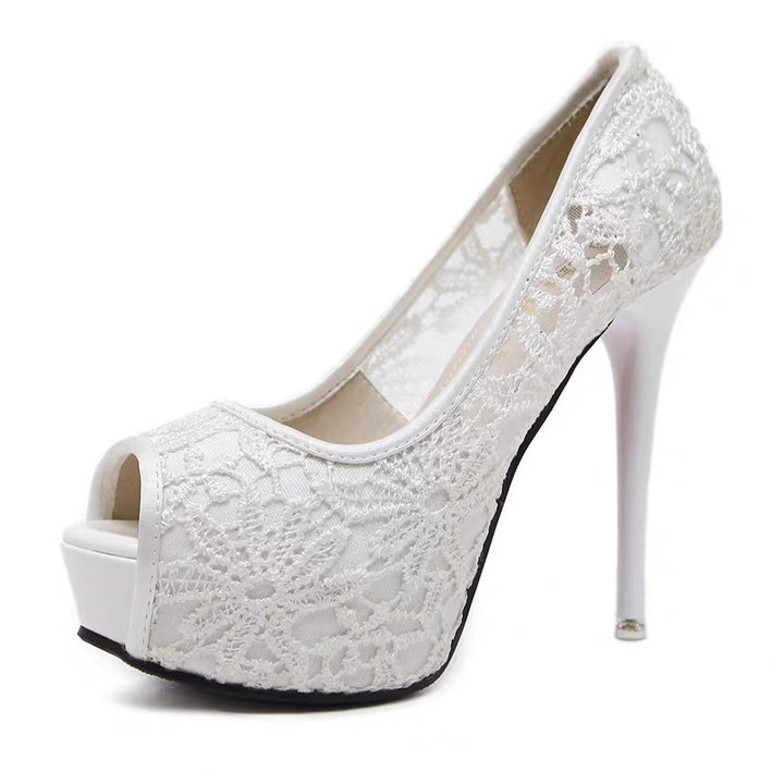 Floral Lace Stiletto Heels
