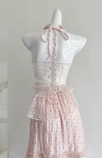 French Pink Ruffle Two-Piece Set