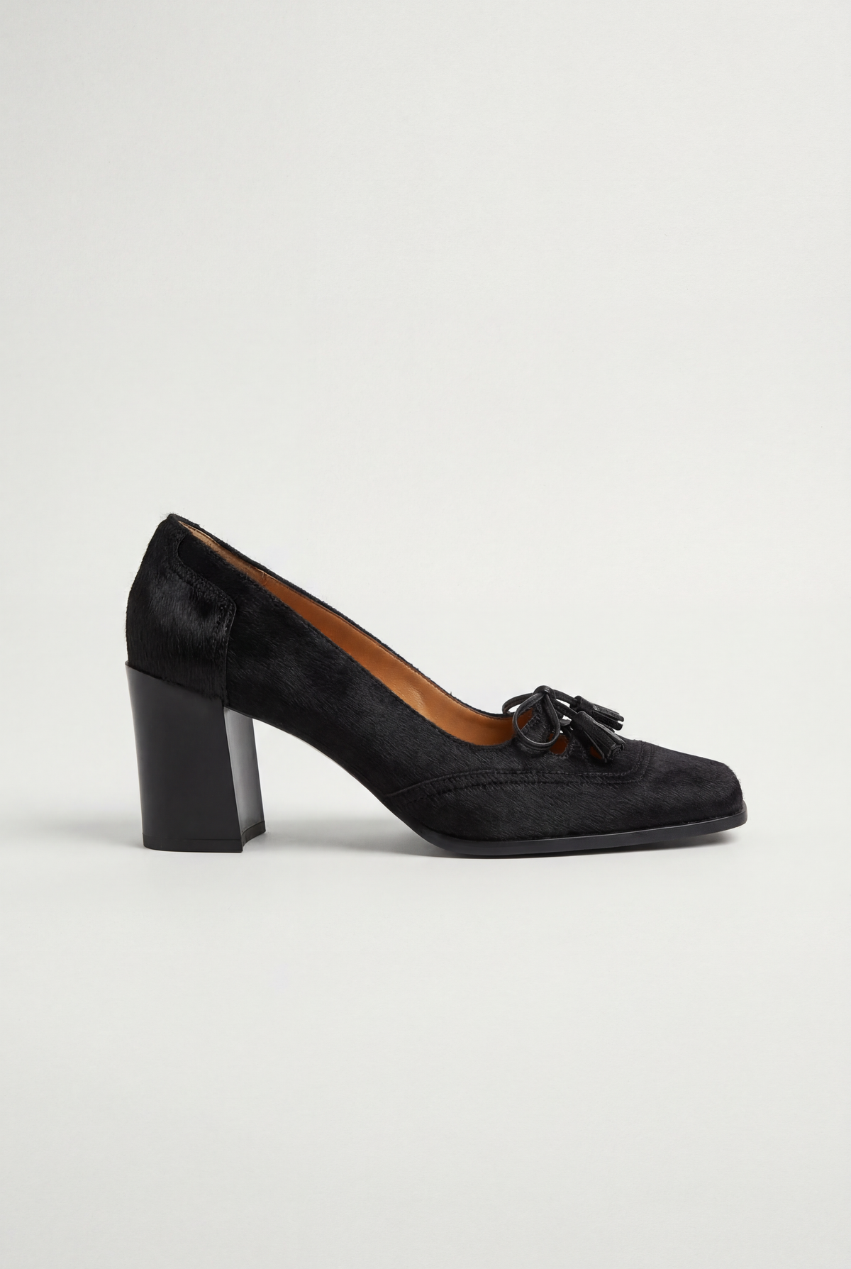 Retro Square Toe Bow Heels