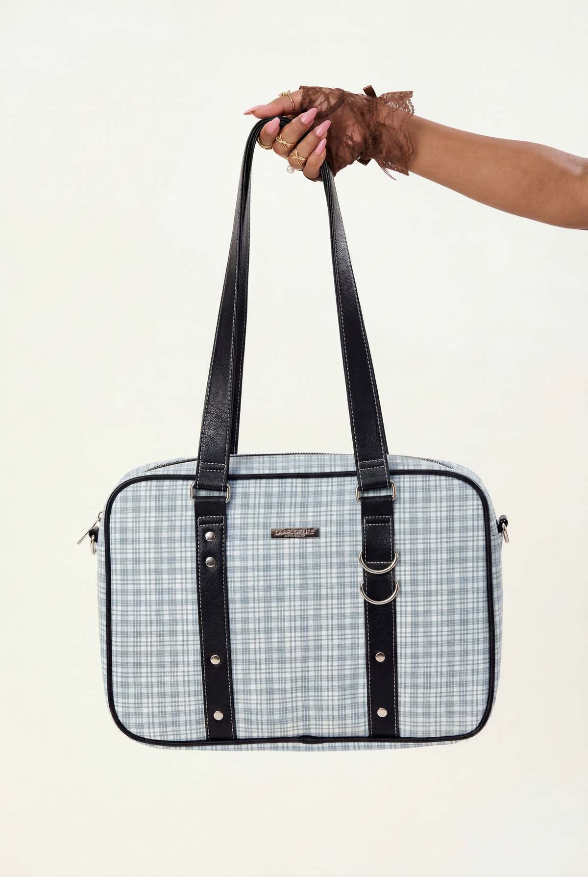 Preppy Plaid Large Tote Bag