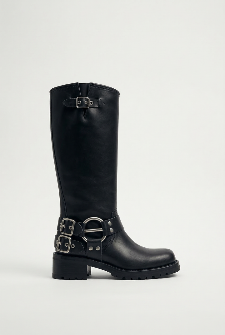 Vintage Buckle Riding Boots