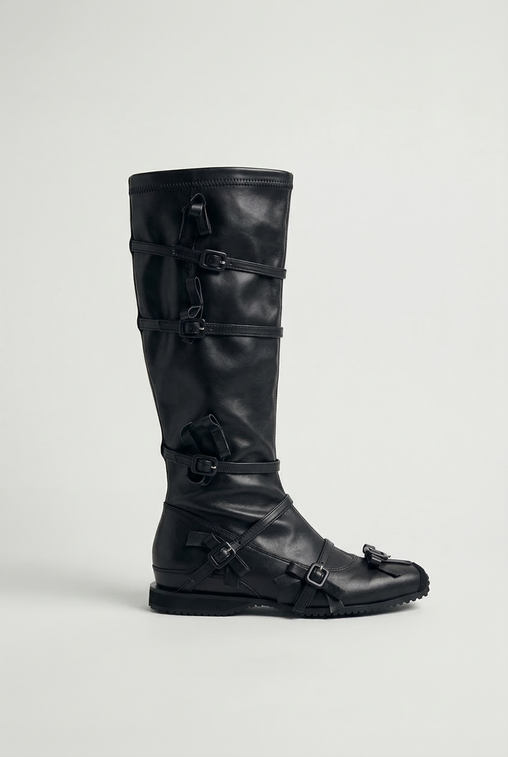 Floral Bow Lace up Boots
