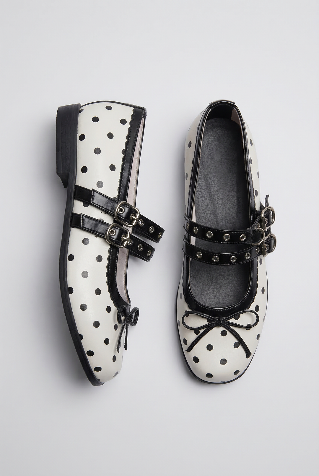 French Polka Dot Mary Janes