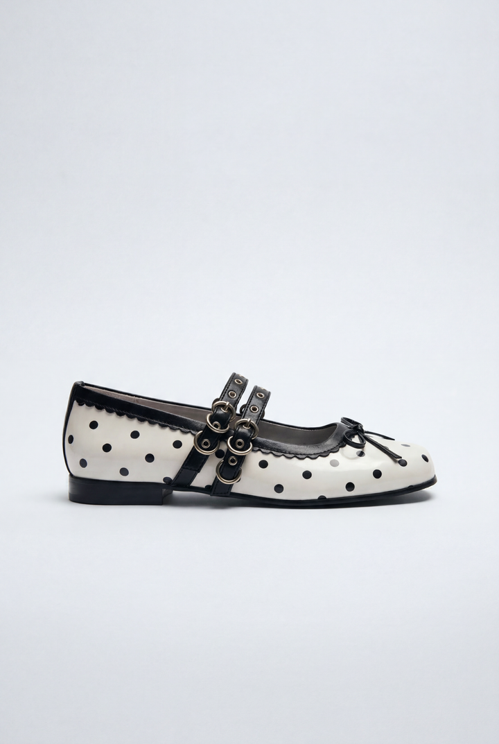 French Polka Dot Mary Janes