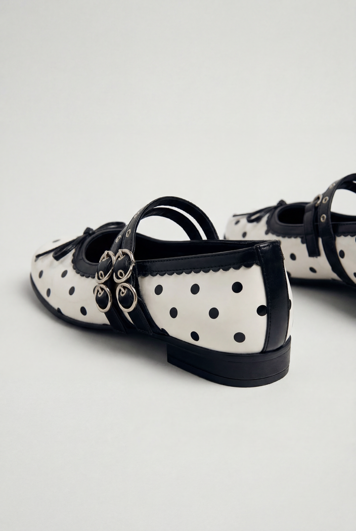 French Polka Dot Mary Janes