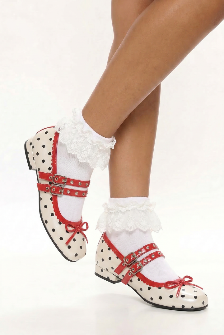 French Polka Dot Mary Janes