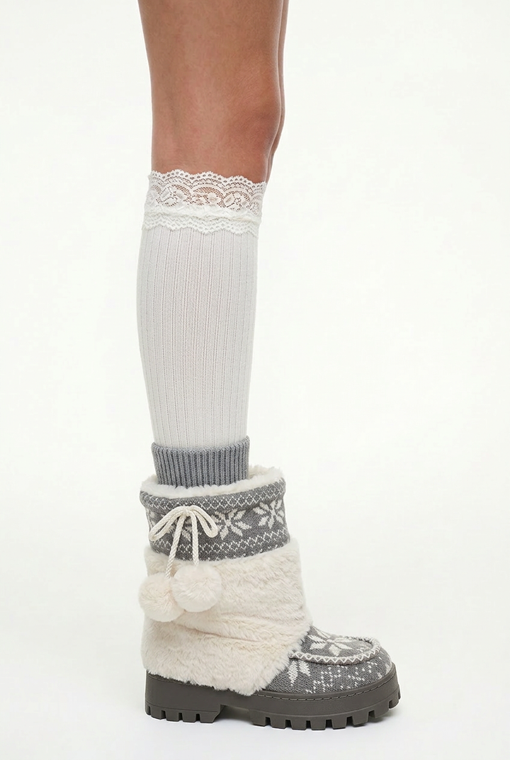 Fair Isle Fleece Winter Snow Boots