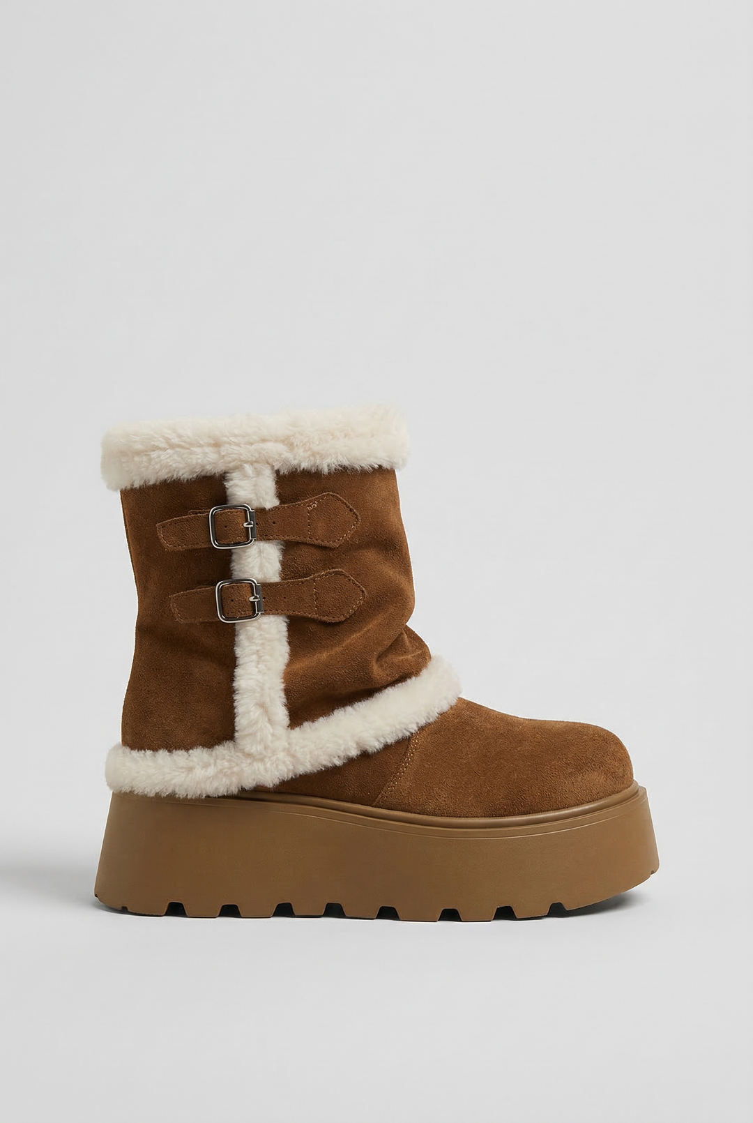 Thick Sole Fleece Mid-Calf Snow Boots