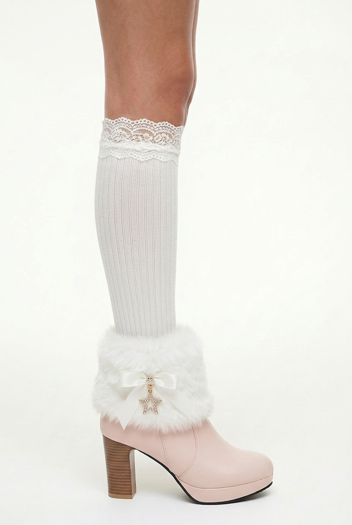 Elegant Fur Trim Winter Ankle Boots