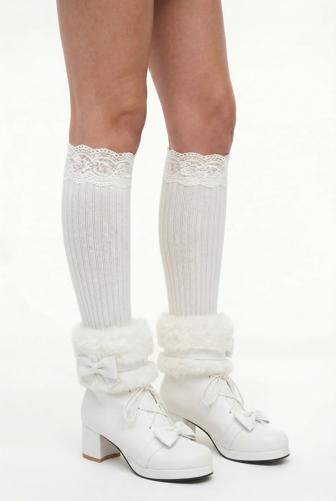 Fur-Lined Mid Heel Winter Boots