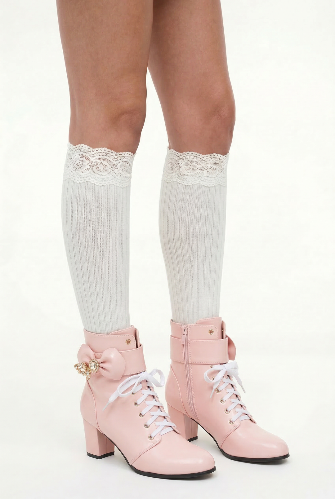 Side Zipper Chunky Heel Boots
