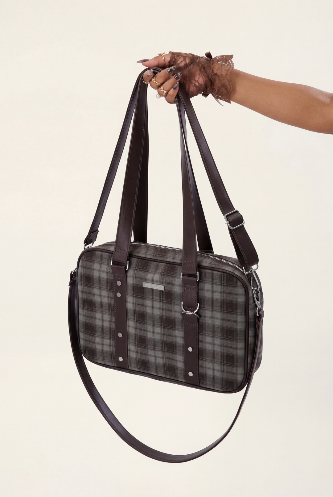 Preppy Plaid Large Tote Bag