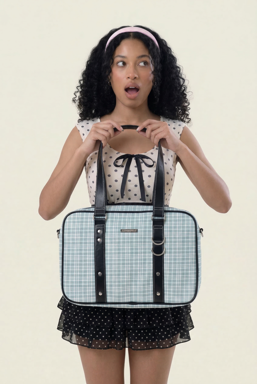 Preppy Plaid Large Tote Bag