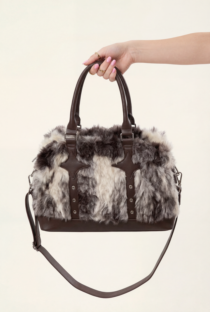 Fluffy Winter Commuter Shoulder Bag
