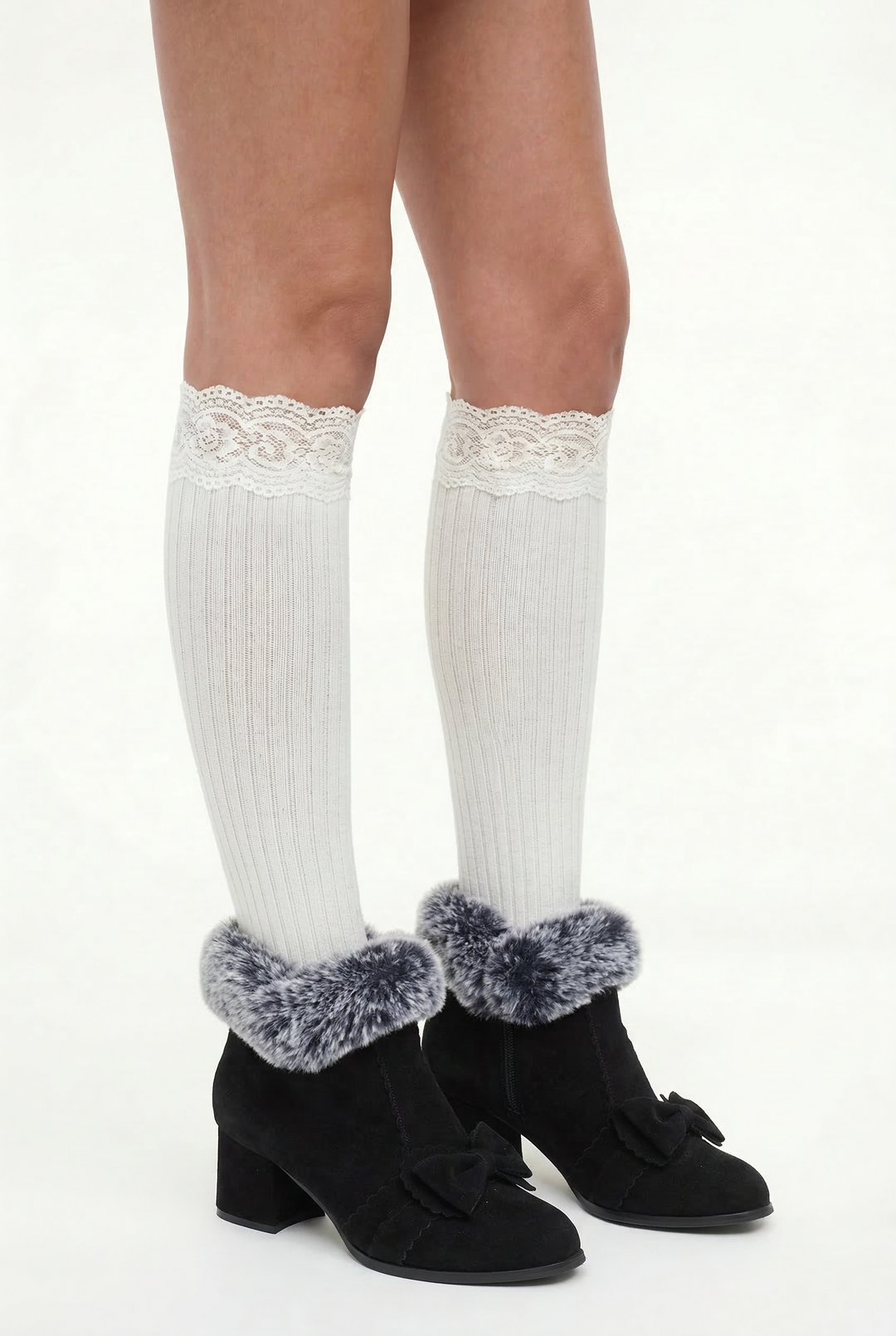 Fleece-Lined Suede Short Boots