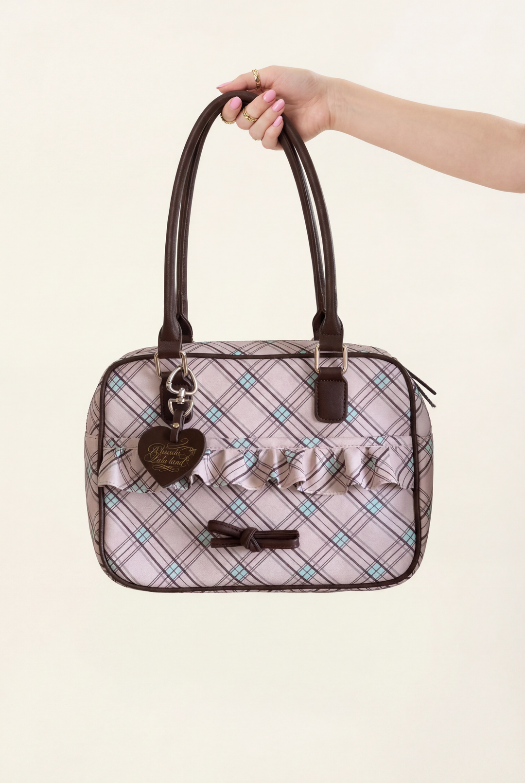 Elegant British Plaid Bow Bag