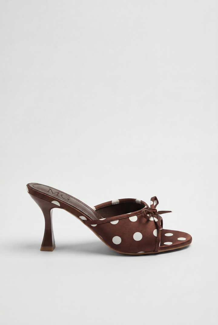 Polka Dot Strappy High-Heeled Sandals