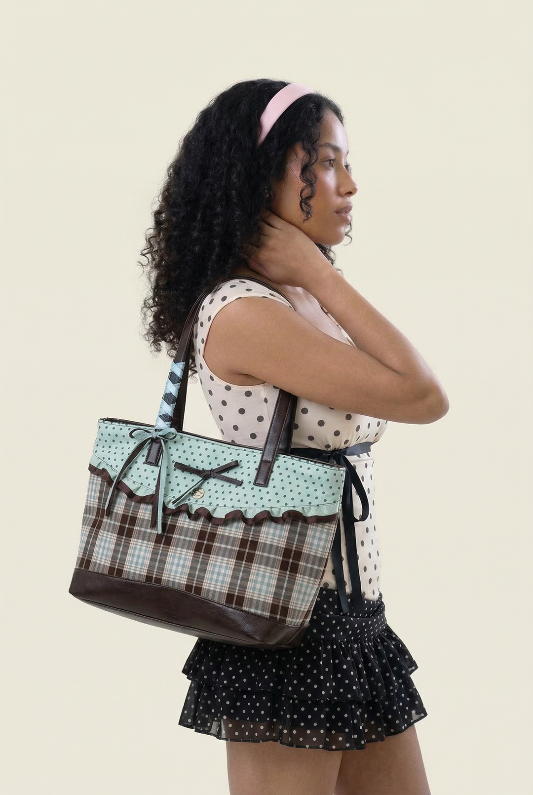 Color-Block French Commuter Tote