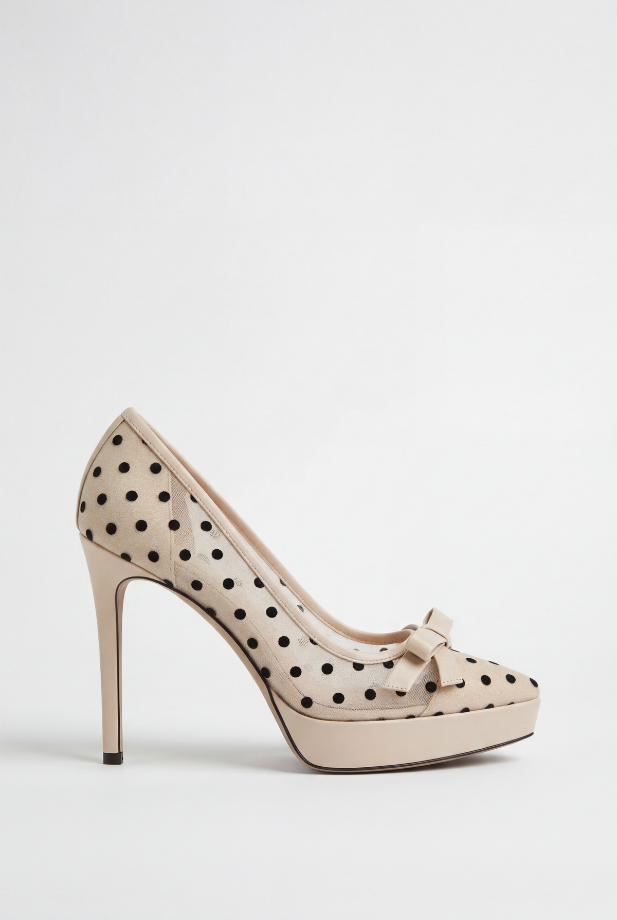 French Polka Dot Mesh Heels