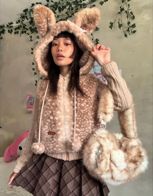 Deer Faux Fur Sweater