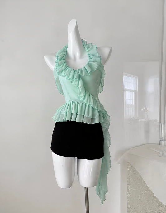 Mint Ruffled Breeze Top