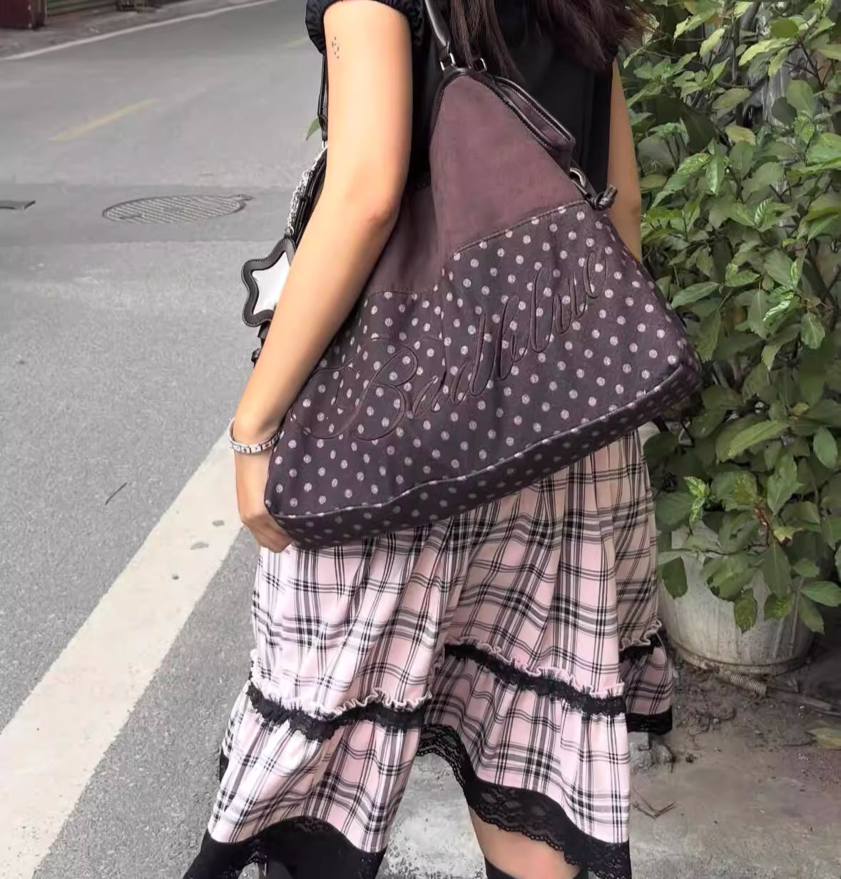 BadBlue Polka Dot Commuter Tote Bag