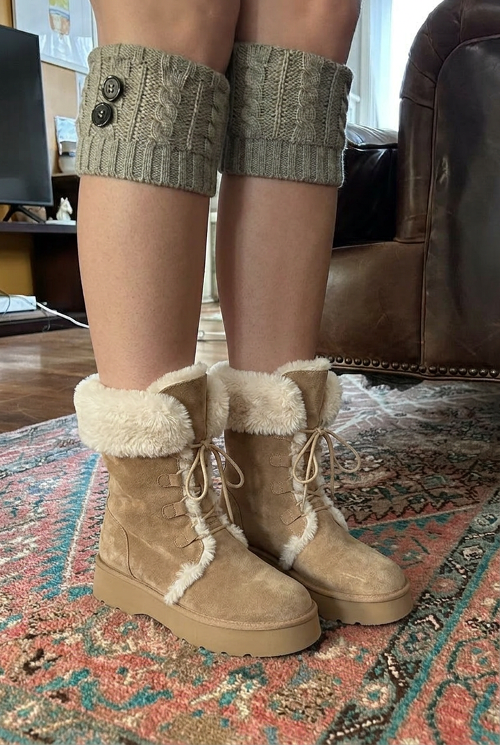 Two-Way Fleece Winter Snow Boots